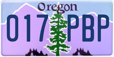 OR license plate 017PBP