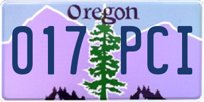 OR license plate 017PCI
