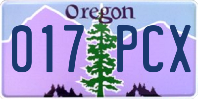 OR license plate 017PCX