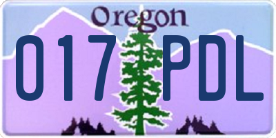 OR license plate 017PDL