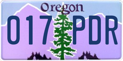 OR license plate 017PDR