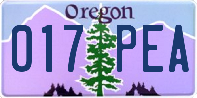OR license plate 017PEA