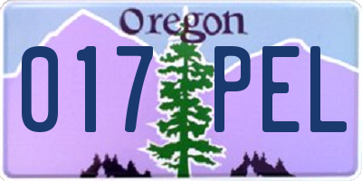 OR license plate 017PEL