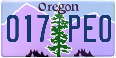 OR license plate 017PEO
