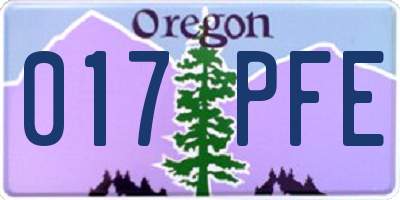 OR license plate 017PFE