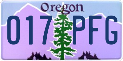 OR license plate 017PFG