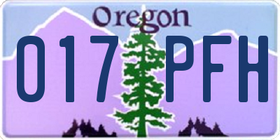 OR license plate 017PFH