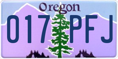 OR license plate 017PFJ