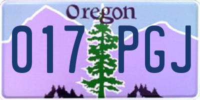 OR license plate 017PGJ