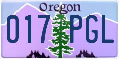 OR license plate 017PGL