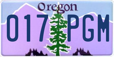 OR license plate 017PGM