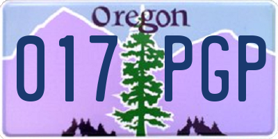 OR license plate 017PGP