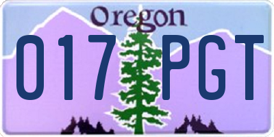 OR license plate 017PGT