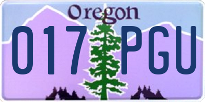 OR license plate 017PGU