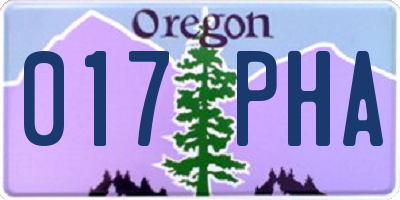 OR license plate 017PHA