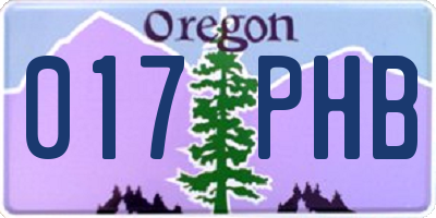 OR license plate 017PHB