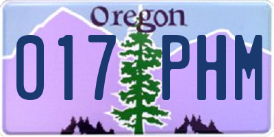 OR license plate 017PHM