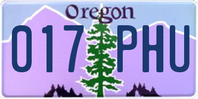 OR license plate 017PHU