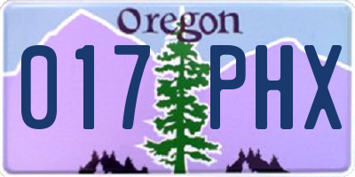 OR license plate 017PHX