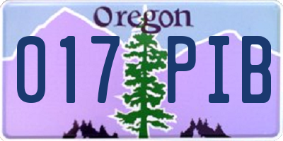 OR license plate 017PIB