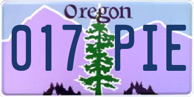 OR license plate 017PIE