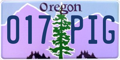 OR license plate 017PIG