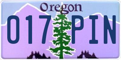 OR license plate 017PIN