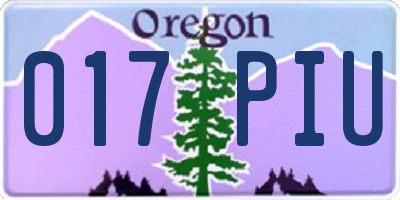 OR license plate 017PIU