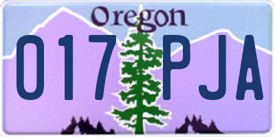 OR license plate 017PJA