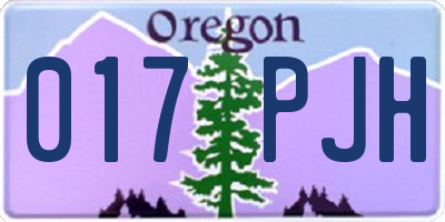 OR license plate 017PJH