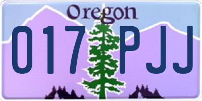 OR license plate 017PJJ