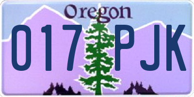 OR license plate 017PJK