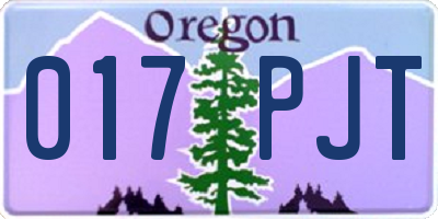 OR license plate 017PJT