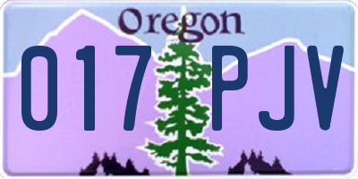 OR license plate 017PJV