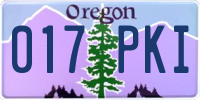 OR license plate 017PKI