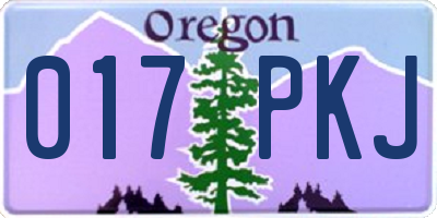 OR license plate 017PKJ