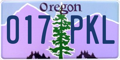 OR license plate 017PKL