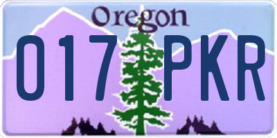 OR license plate 017PKR