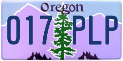 OR license plate 017PLP