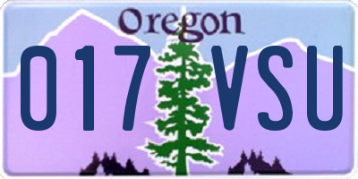 OR license plate 017VSU