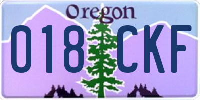 OR license plate 018CKF