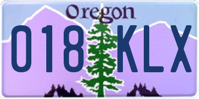 OR license plate 018KLX