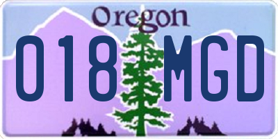 OR license plate 018MGD