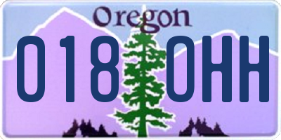 OR license plate 018OHH