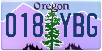 OR license plate 018YBG