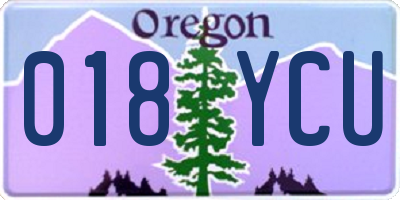 OR license plate 018YCU