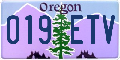 OR license plate 019ETV