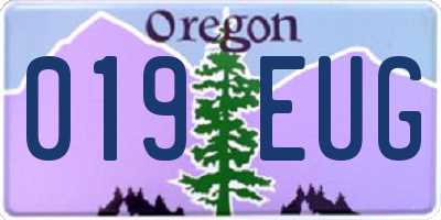 OR license plate 019EUG
