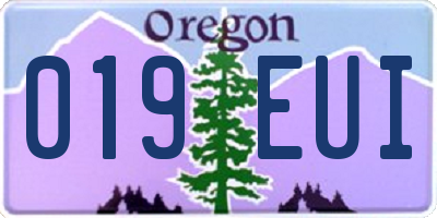 OR license plate 019EUI