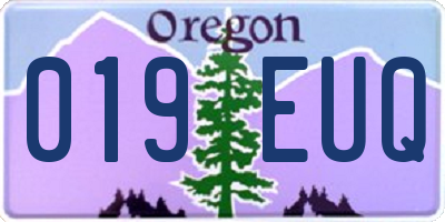 OR license plate 019EUQ